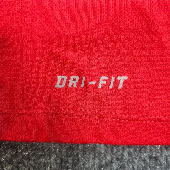 Nike Dri Fit Size L Large Mens Active Polo Shirt Short Sleeve Red Golf - Picture 5 of 13